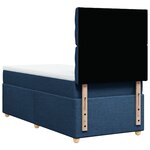 vidaXL Sommier à lattes de lit avec matelas Bleu 90x200 cm Tissu