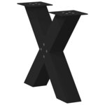 vidaXL Pieds de table basse en forme de X  2 pièces  noir  50 x (42-43) cm  acier