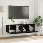 vidaXL Meuble TV 2 Pièces Noir 60 x 30 x 30 cm Bois d'ingénierie