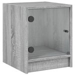 vidaXL Table de chevet avec porte en verre sonoma gris 35x37x42 cm