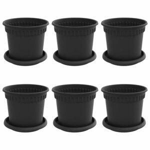 vidaXL Pots de plantes 6 Pièces Noir Ø 15 x 12 cm Plastique