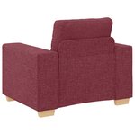 Ensemble de canapé 3 pièces avec des coussins en tissu rouge vin