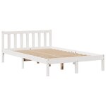 vidaXL Lit bibliothèque sans matelas blanc 135x190 cm bois pin massif