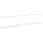 vidaXL Étagères murales flottantes 4 Pièces blanc 80x23 5x3 8 cm MDF