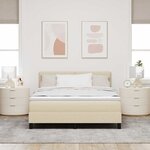 vidaXL Lit à ressorts avec matelas avec LED Crème 140 x 190 cm tissu