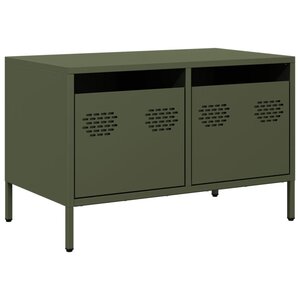 vidaXL Meuble TV vert olive 68x39x43 5 cm acier laminé à froid