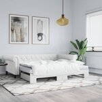 vidaXL Lit de jour avec lit gigogne blanc 90x200 cm similicuir