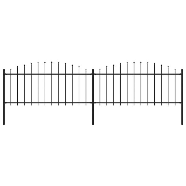 vidaXL Clôture de jardin à dessus en lance Acier (0 5-0 75)x3 4 m Noir