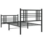 vidaXL Cadre de lit métal sans matelas avec pied de lit noir 90x190 cm