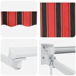 vidaXL Auvent Rétractable Rayé Orange et marron 300 x 250 cm