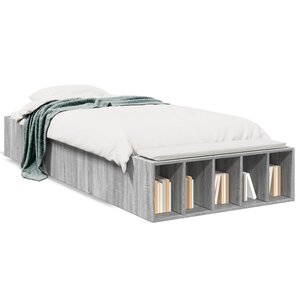 vidaXL Cadre de lit sans matelas sonoma gris 75x190 cm
