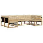 vidaXL Ensemble de canapés d'extérieur 6 pc Blanc et Beige