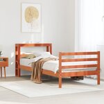 vidaXL Cadre de lit sans matelas cire marron 75x190 cm bois pin massif