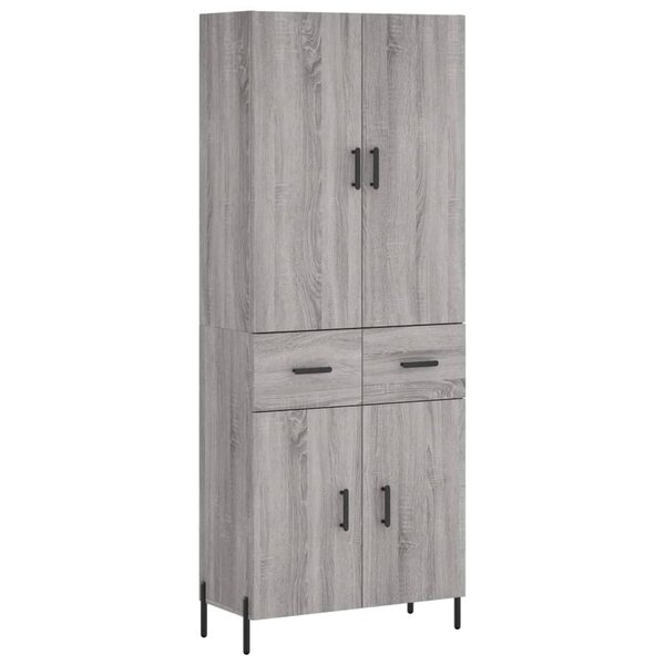 vidaXL Buffet haut Sonoma gris 69 5x34x180 cm Bois d'ingénierie