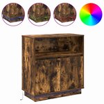 vidaXL Buffet LED Chêne fumé 71 x 34 5 x 75 cm Bois d'ingénierie