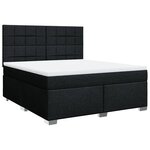 vidaXL Sommier à lattes de lit avec matelas Noir 180x200 cm Tissu