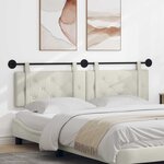 vidaXL Tête de lit suspendue Crème Velours