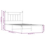 vidaXL Cadre de lit métal avec tête de lit noir 90x200 cm