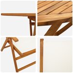 vidaXL Ensemble repas de jardin 5 pièces blanc crème en bois d'acacia