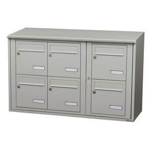 Bloc collectif leabox.com  3x2  grade 3  simple face  Extérieur  fixation murale   Gris agate RAL 7038 finition brillante