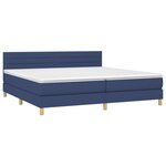 vidaXL Sommier à lattes de lit et matelas et LED Bleu 200x200 cm Tissu