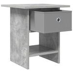 vidaXL Table de chevet Gris béton 41 x 40 x 45 cm Bois d'ingénierie