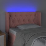 vidaXL Tête de lit à LED Rose 83x16x78/88 cm Velours