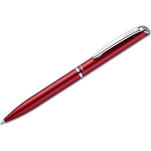 Coffret roller encre gel rétractable bl2007  corps fin métal rouge  encre noire pentel