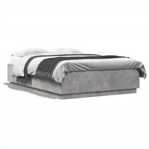 vidaXL Cadre de lit sans matelas gris béton 120x200 cm