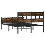 vidaXL Cadre de lit sans matelas chêne fumé 120x190 cm bois ingénierie