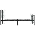 vidaXL Cadre de lit métal sans matelas avec pied de lit noir 135x190cm
