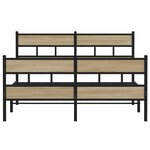 vidaXL Cadre de lit en métal sans matelas chêne sonoma 140x200 cm
