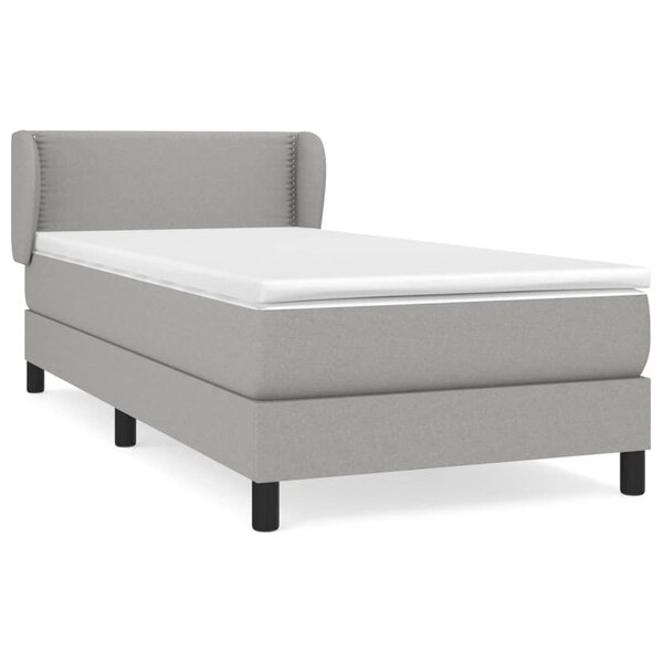 vidaXL Sommier à lattes de lit et matelas Gris clair 90x190 cm Tissu