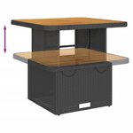 vidaXL Salon de jardin 6 Pièces avec coussins Noir Résine tressée