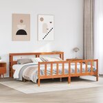 vidaXL Cadre de lit et tête de lit sans matelas cire marron 180x200 cm