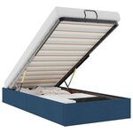vidaXL Cadre de lit ottoman sans matelas bleu 100x200 cm tissu