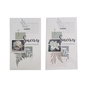 Carte De Voeux -  Sincères Condoléances - Fleurs Visuel Aléatoire*