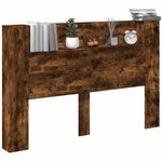 vidaXL Tête de lit Chêne fumé 160 x 16 5 x 103 5 cm Bois d'ingénierie