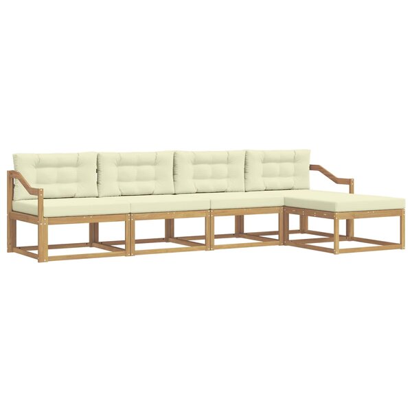 vidaXL Ensemble de canapés d'extérieur 4 pc Blanc et crème Polyester