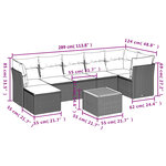 vidaXL Salon de jardin avec coussins 8 Pièces beige résine tressée