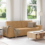 vidaXL Canapé à 3 places Marron 180 cm Velours