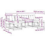 vidaXL Ensemble de canapés d'extérieur 6 pc Naturel et noir