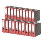 Classeur À Levier Papier Marbré A4 Recycling - Gris-dos Rouge - X 20 - Falken