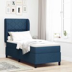 vidaXL Lit à ressorts avec matelas Bleu 80 x 200 cm tissu