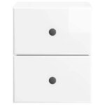 vidaXL Cabinet de chevet mural Blanc brillant 34 5 x 33 x 40 cm