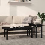 vidaXL Ensemble de tables basses 2 Pièces Noir Bois massif de pin