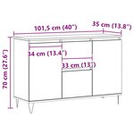 vidaXL Buffet chêne artisanal 104x35x70 cm bois d'ingénierie
