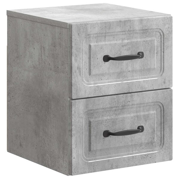 vidaXL Cabinet de chevet mural Gris béton 34 5 x 33 x 40 cm