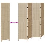 vidaXL Paravent 4 panneaux pliable beige 196x180 cm en poly rattan