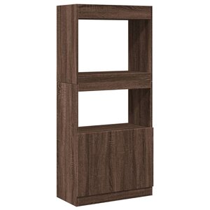 vidaXL Buffet haut chêne marron 63x33x140 cm bois d'ingénierie